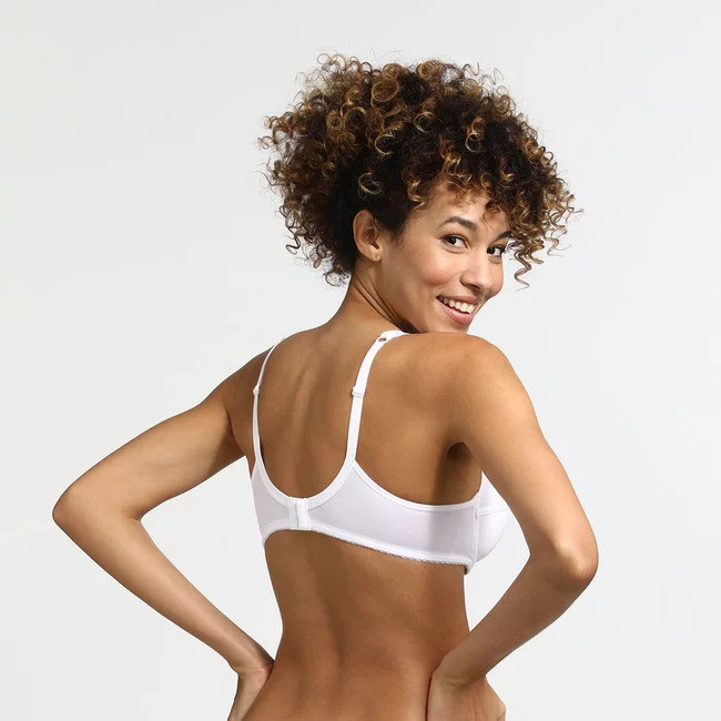 Dámská podprsenka z bio bavlny DIM GENEROUS COTTON BIO BRA  bílá - DIM  80C