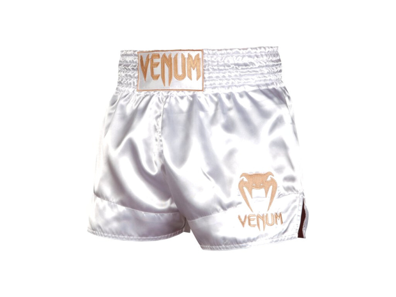 Venum Classic Muay Thai Shorts - White/Gold Velikost: L