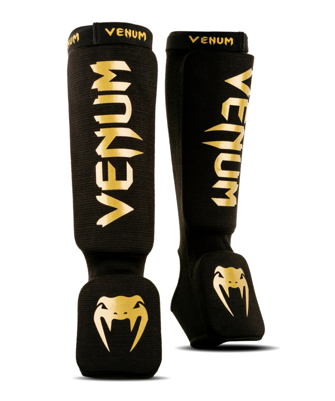 Venum Kontact Shin Guards, Black/Gold Velikost: L