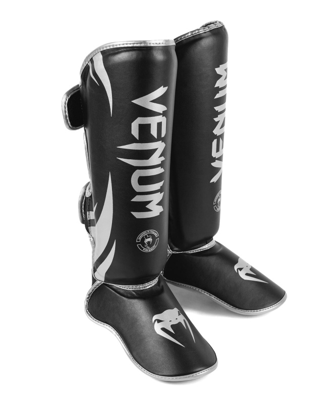 Venum Challenger Standup Shin Guards - Black/Silver Velikost: XL