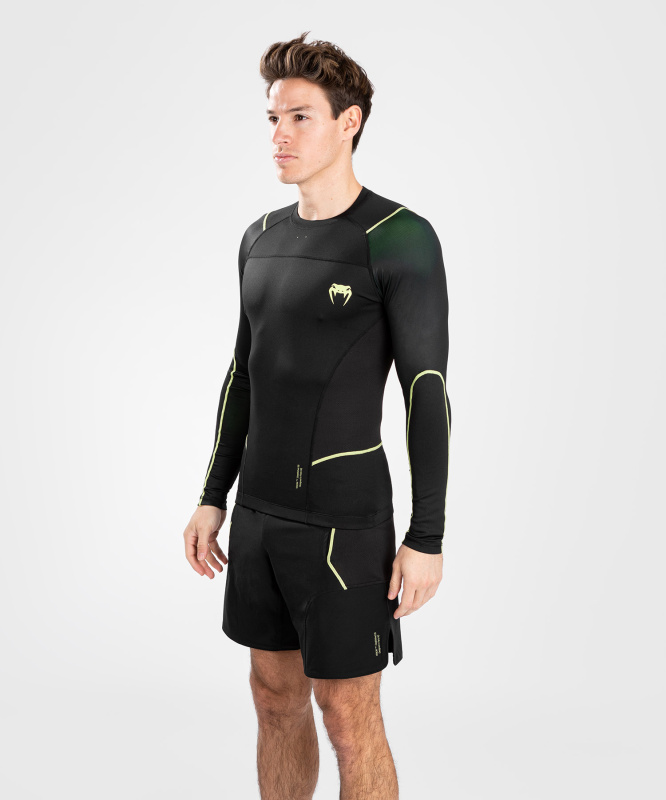 Venum Fusion 2.0 Rashguard Long Sleeves - Black/Yellow Velikost: L