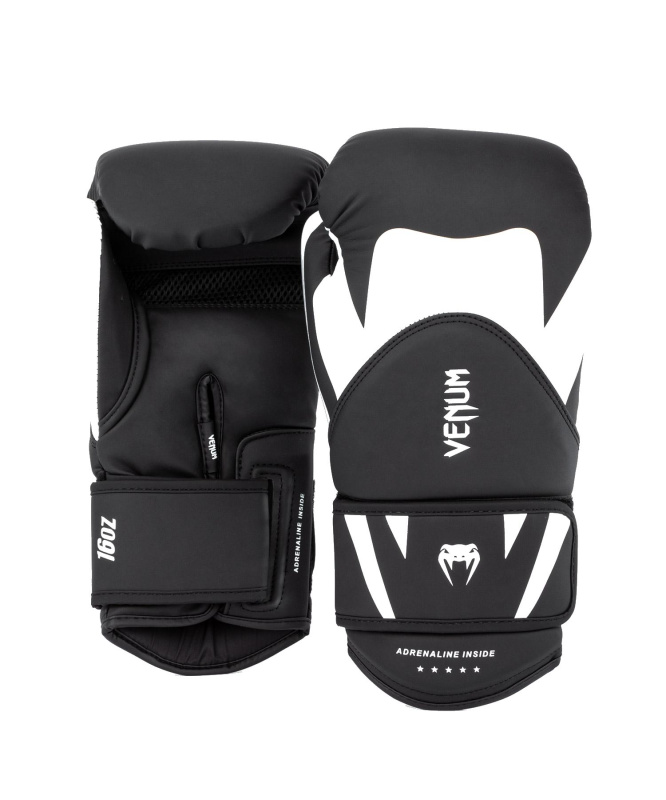 Venum Challenger 4.0 Boxing Gloves - Black/White Velikost: 16oz