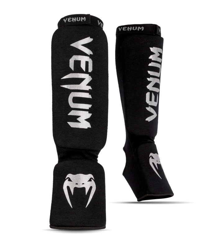 Venum Kontact Shin Guards, Black/Silver Velikost: S