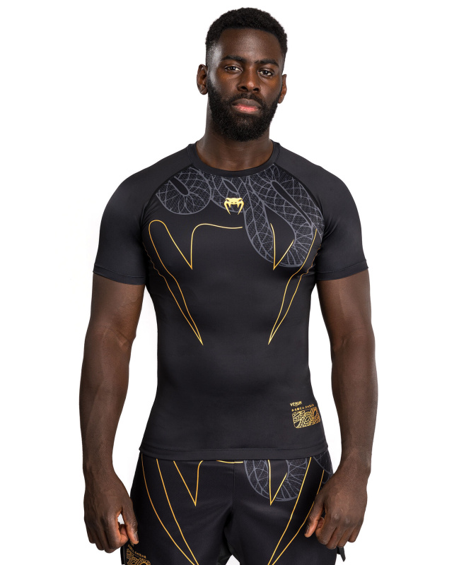Venum Serpenti Rashguards Short Sleeves - Black/Silver/Gold Velikost: L