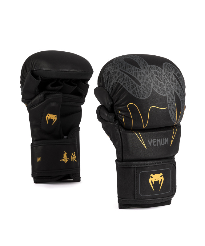 Venum Serpenti Sparring Gloves - Black/Silver/Gold Velikost: M