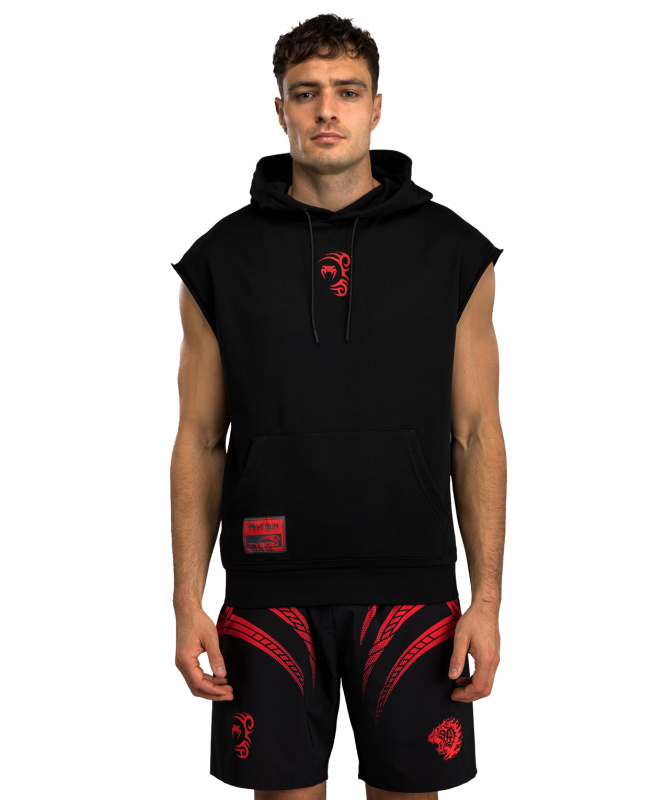 Venum x Mike Tyson Tiger Sleeveless Hoodie - Deep Black/Intense Red Velikost: XL