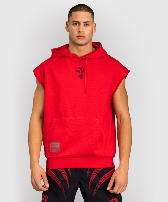 Venum x Mike Tyson Tiger Sleeveless Hoodie - Intense Red/Deep Black Velikost: L