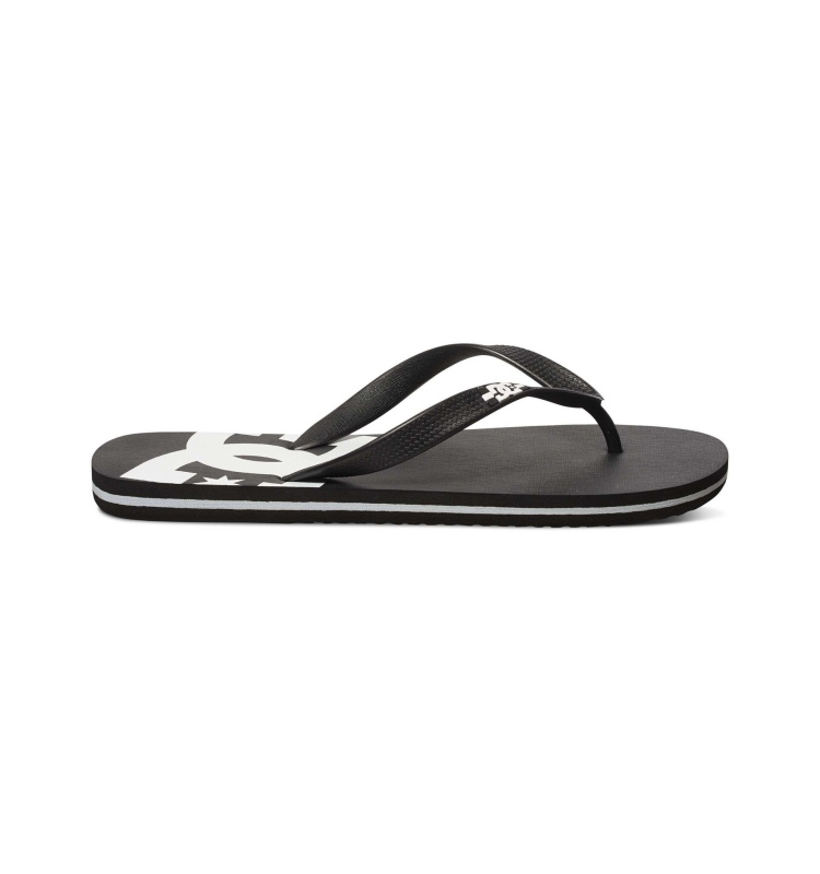 Dc shoes pánské žabky Spray Black/Black/White | Černá | Velikost 12 US