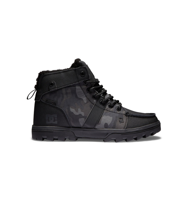 Dc shoes pánské boty Woodland Black/Black/Black Print | Černá | Velikost 12 US
