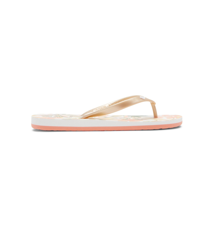Roxy dámské žabky Tahiti VII White/Champagne | Bílá | Velikost 9 US