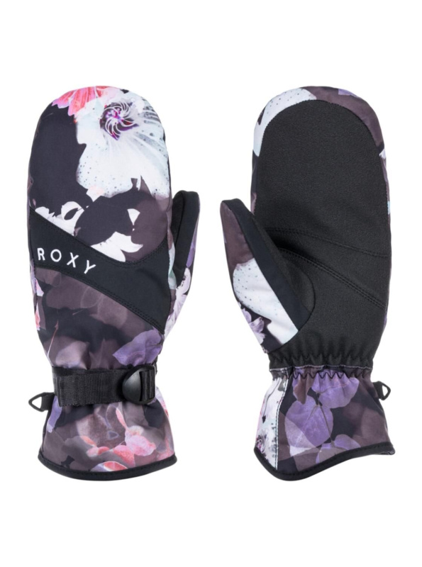 Roxy dámské zimní rukavice Jetty Mitt True Black Blurry Flower | Černá | Velikost L