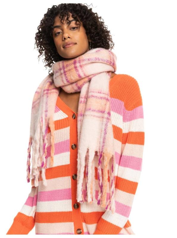 Roxy dámská šála Cute Blush Dusty Coral Decke Plaid | Růžová | Velikost One Size
