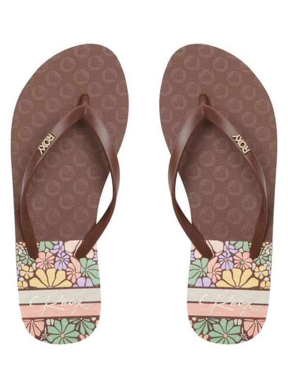 Roxy dámské žabky Viva Printed Brown | Hnědá | Velikost 8,5 US