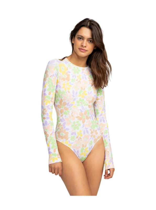 Roxy dámské jednodílné plavky Fashion LS Onesie Anthracite Palm Song S | Černá | Velikost S