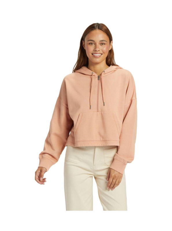 Roxy dámská mikina Drakes Cove Half Zip Cafe Creme | Hnědá | Velikost M