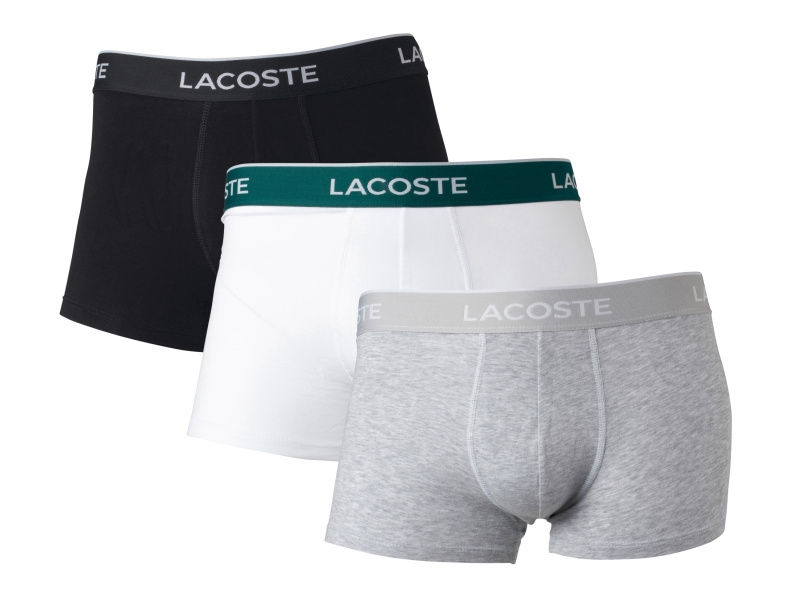 Lacoste Pánské boxerky, 3 kusy (L, šedá)