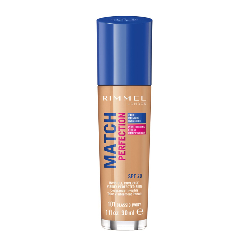 Rimmel Match Perfection tekutý make-up SPF 20 odstín 101 Classic Ivory 30 ml