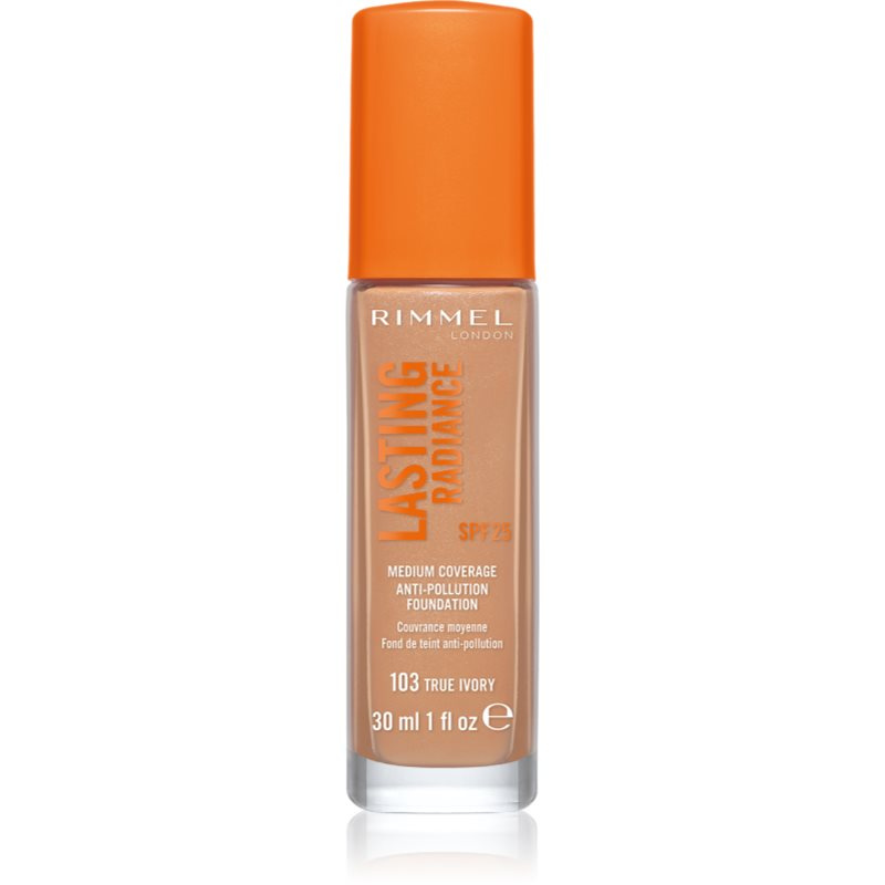 Rimmel Lasting Radiance rozjasňující make-up SPF 25 odstín 103 True Ivory 30 ml