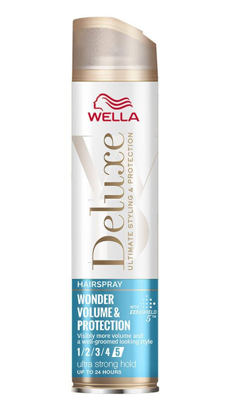 Wella Deluxe Wonder Volume & Protection lak na vlasy s extra silnou fixací pro objem a lesk 250 ml