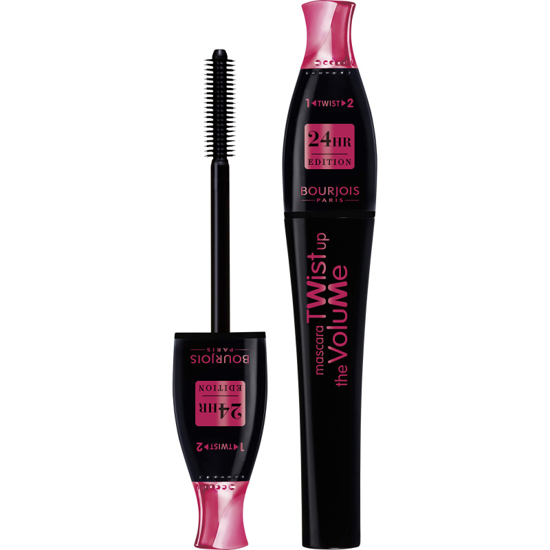 Bourjois Twist Up The Volume řasenka pro objem s kartáčkem 2 v 1 odstín 23 Black 8 ml