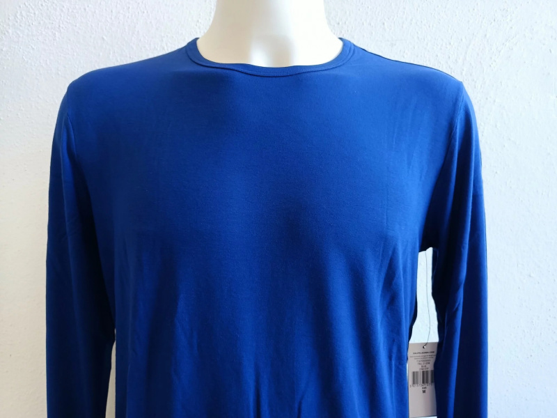 Pánské tričko s dlouhým rukávem 714753030001 modré - Ralph Lauren XL