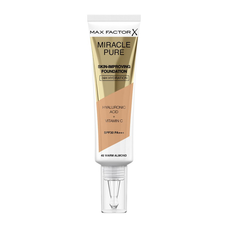 Max Factor Miracle Pure Skin dlouhotrvající make-up SPF 30 odstín 45 Warm Almond 30 ml