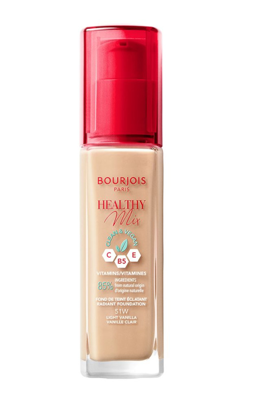 Bourjois Healthy Mix rozjasňující hydratační make-up 24h odstín 51W Light Vanilla 30 ml