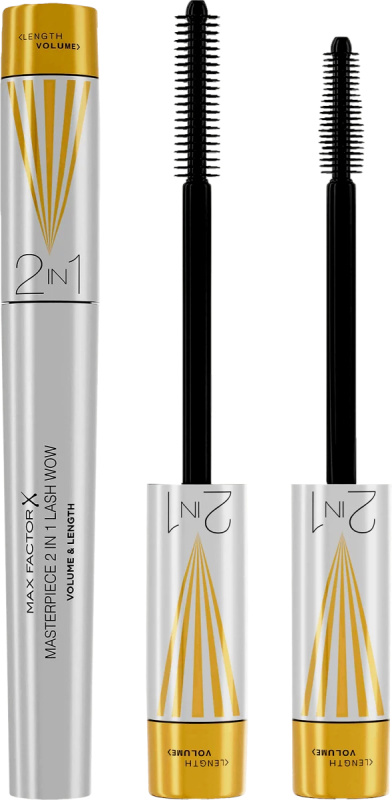 Max Factor Masterpiece Lash Wow řasenka pro prodloužení, natočení a objem s kartáčkem 2 v 1 odstín Black 7 ml