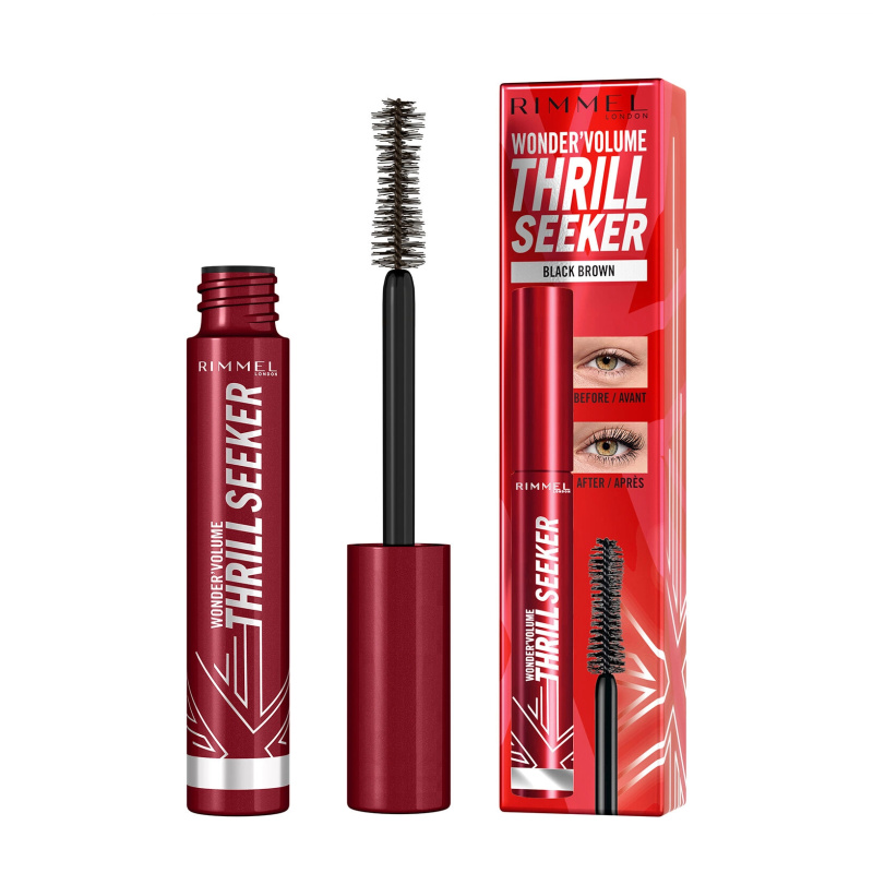 Rimmel WonderVolume Thrill Seeker řasenka pro objem a natočení řas odstín Black Brown 8 ml