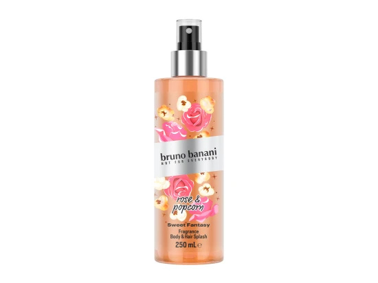 Bruno Banani Sweet Fantasy Rose & Popcorn parfémovaný tělový sprej na tělo a vlasy pro ženy 250 ml