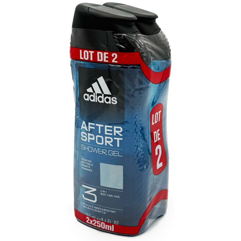 Adidas Aftersport Duo 3v1 set sprchových gelů 2×250 ml