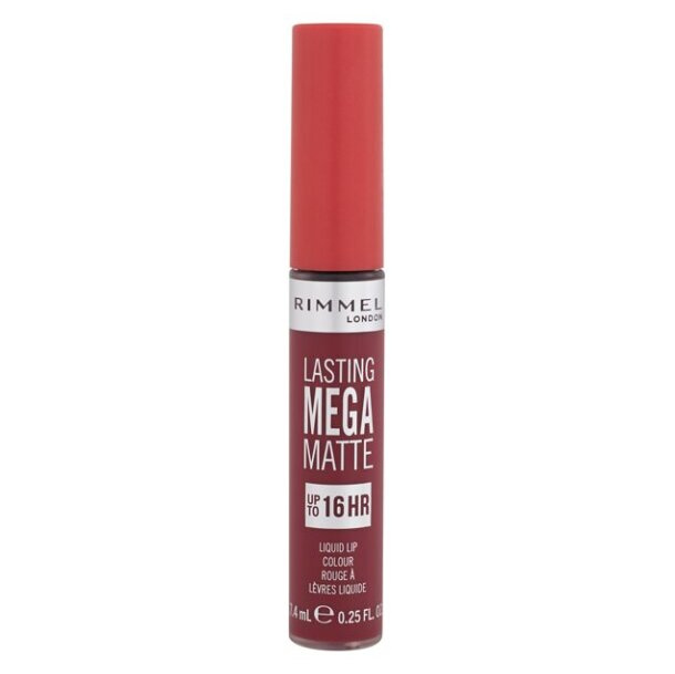 Rimmel Lasting Mega Matte lehká tekutá matná rtěnka 16h odstín Ruby Passion 7,4 ml