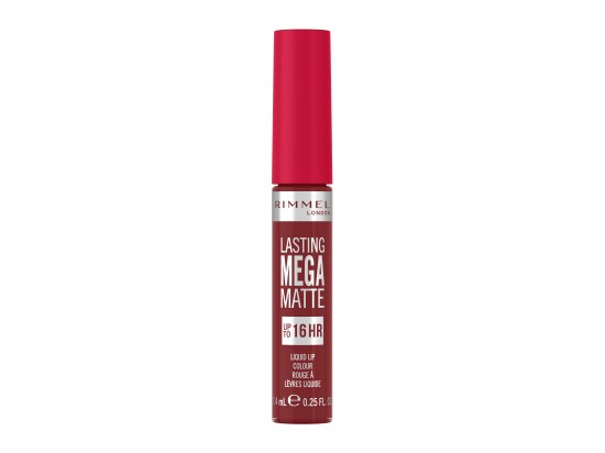 Rimmel Lasting Mega Matte lehká tekutá matná rtěnka 16h odstín Ruby Passion 7,4 ml