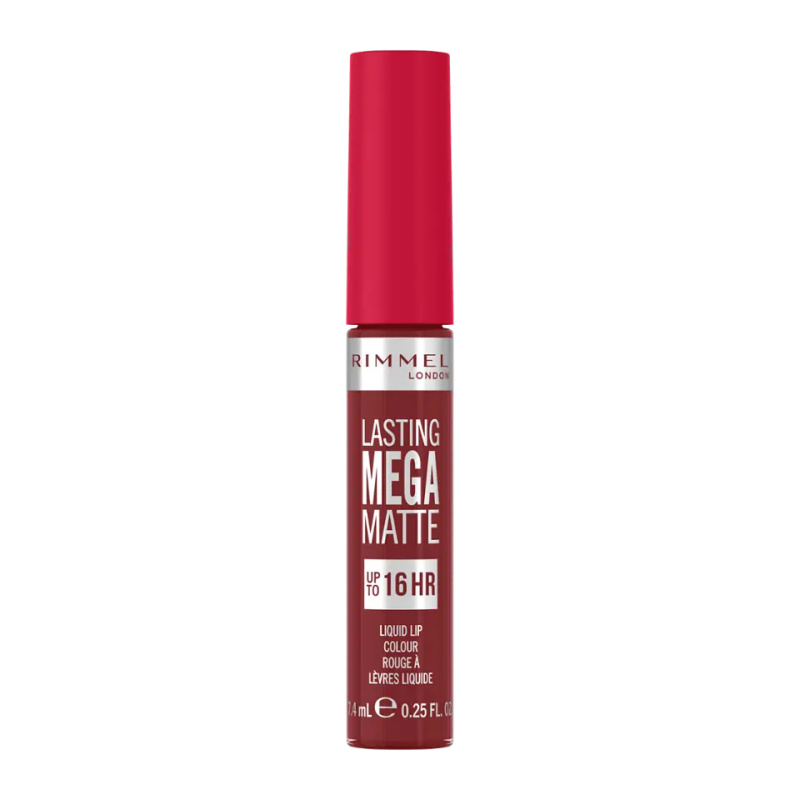 Rimmel Lasting Mega Matte lehká tekutá matná rtěnka 16h odstín Ruby Passion 7,4 ml