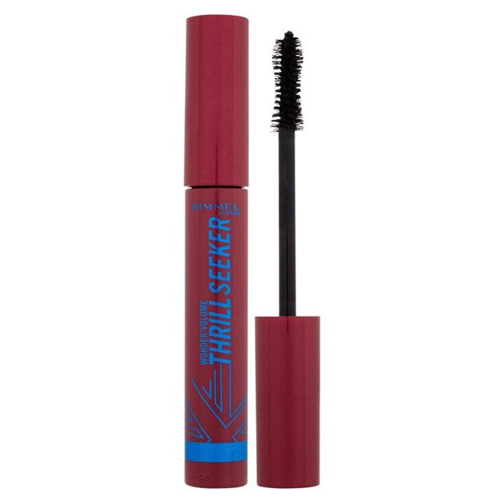 Rimmel WonderVolume Thrill Seeker voděodolná řasenka pro objem a natočení řas odstín Black 8 ml