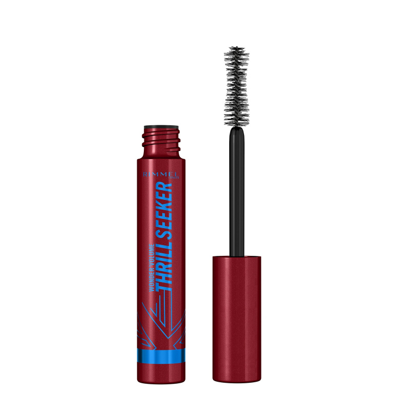 Rimmel WonderVolume Thrill Seeker voděodolná řasenka pro objem a natočení řas odstín Black 8 ml