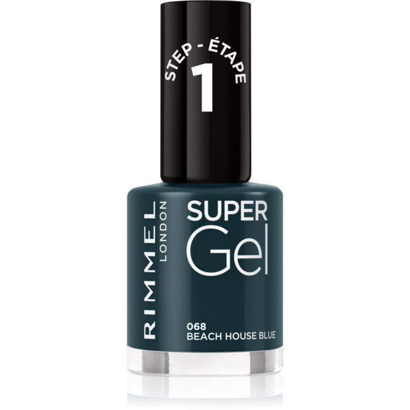 Rimmel Super Gel gelový lak na nehty bez užití UV/LED lampy odstín 068 Beach House Blue 12 ml