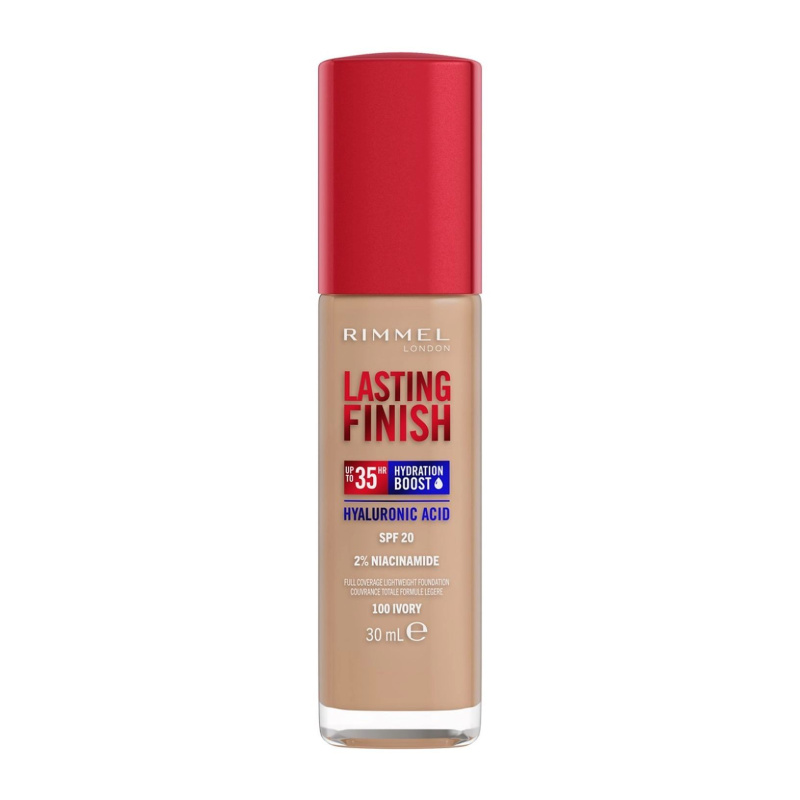 Rimmel Lasting Finish 35H Hydration Boost hydratační make-up SPF 20 odstín 100 Ivory 30 ml