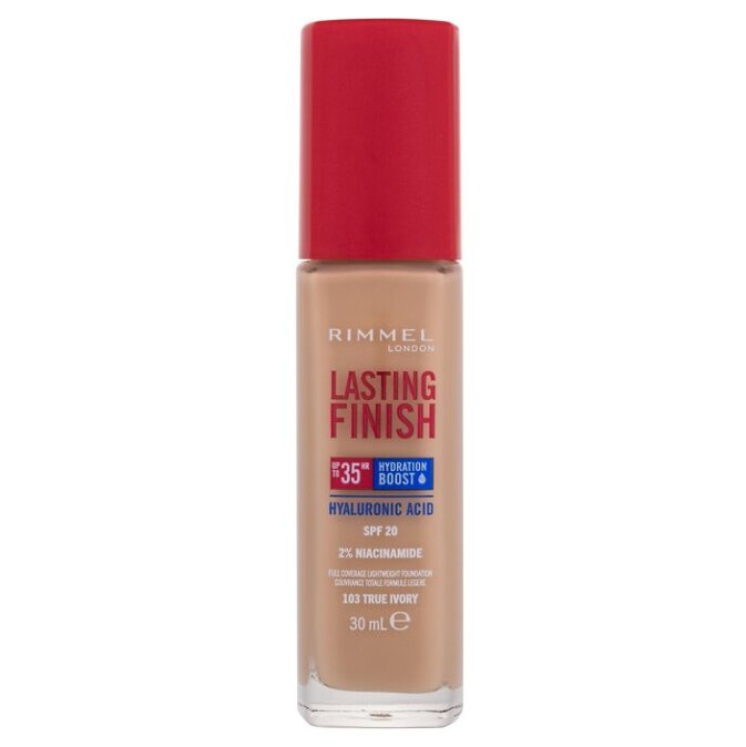 Rimmel Lasting Finish 35H Hydration Boost hydratační make-up SPF 20 odstín 103 True Ivory 30 ml