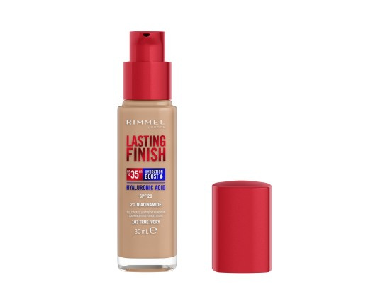 Rimmel Lasting Finish 35H Hydration Boost hydratační make-up SPF 20 odstín 103 True Ivory 30 ml
