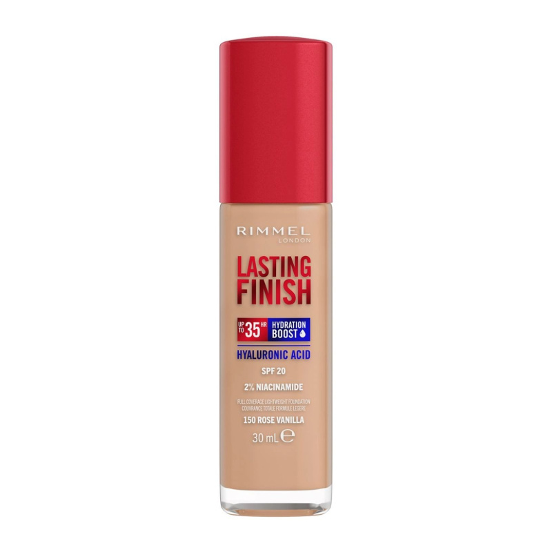 Rimmel Lasting Finish 35H Hydration Boost hydratační make-up SPF 20 odstín 150 Rose Vanilla 30 ml