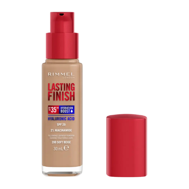 Rimmel Lasting Finish 35H Hydration Boost hydratační make-up SPF 20 odstín 200 Soft Beige 30 ml