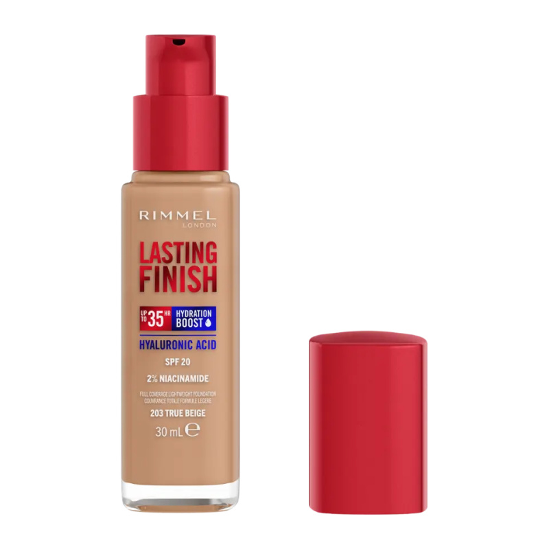 Rimmel Lasting Finish 35H Hydration Boost hydratační make-up SPF 20 odstín 203 True Beige 30 ml