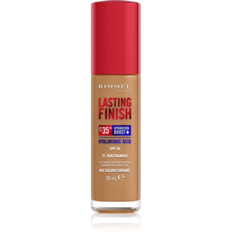 Rimmel Lasting Finish 35H Hydration Boost hydratační make-up SPF 20 odstín 403 Golden Caramel 30 ml