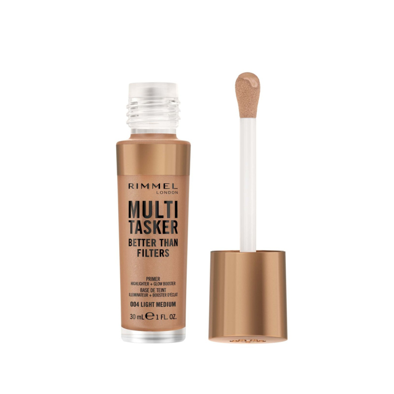 Rimmel Multi-Tasker Better Than Filters rozjasňující podkladová báze pro sjednocení barevného tónu pleti odstín 004 Light Medium 30 ml