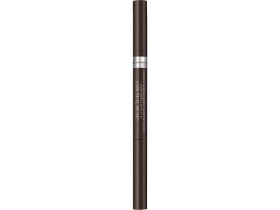 Rimmel Brow This Way tužka na obočí s kartáčkem 2 v 1 odstín 003 Dark Brown 0,25 g