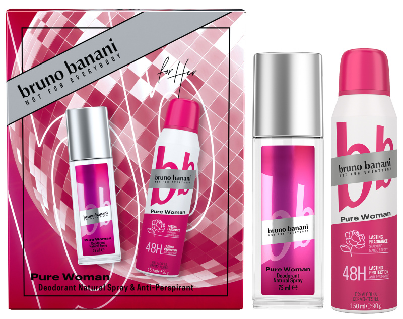 Bruno Banani Pure Woman - deodorant s rozprašovačem 75 ml + antiperspirant 150 ml