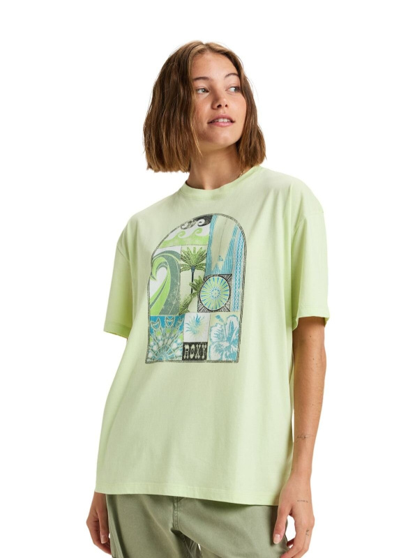 Roxy dámské tričko Dreamerwomen Butterfly | Zelená | Velikost S | 100% bavlna