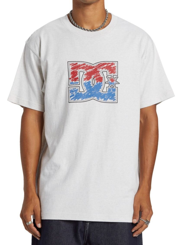 Dc shoes pánské tričko Dc Star Inline Snow Heather | Bílá | Velikost L