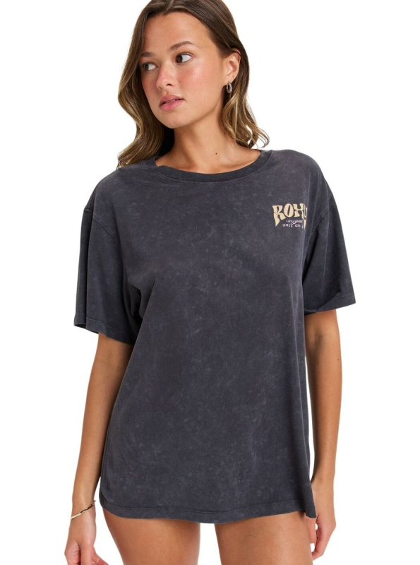 Roxy dámské tričko Sunnyoversize Optic Wash Phantom | Šedá | Velikost S | 100% bavlna